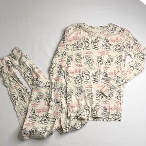 Gap Kids Disney Cream Kids Pajama Set with Mickey Mouse Size 14